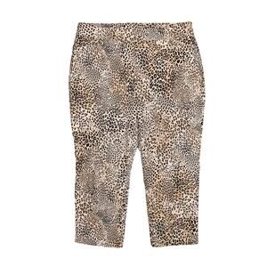 CHICO'S $78 Pull-On Leopard Print Stretch Capri Pant Chico's‎ 2P / US 12P